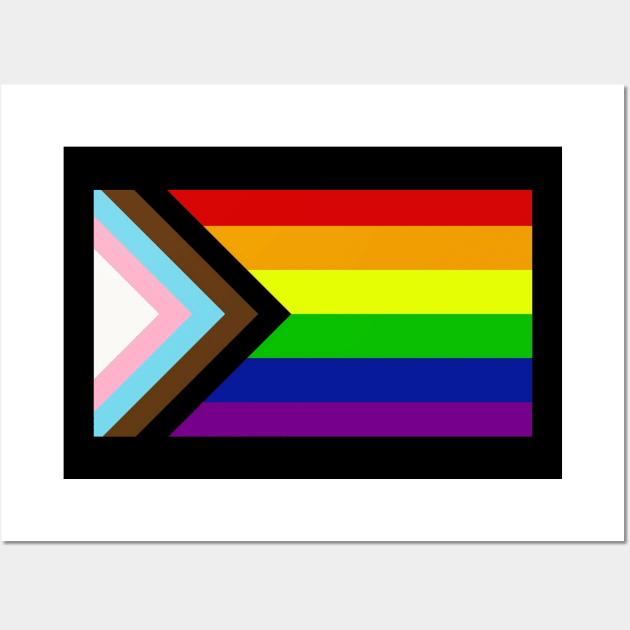 Progress Pride Rainbow Flag For Inclusivity Wall Art by PowderShot